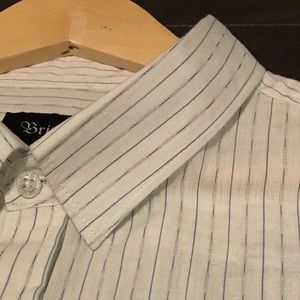 BRIXTON WHITE BUTTON UP / BLUE STRIPES